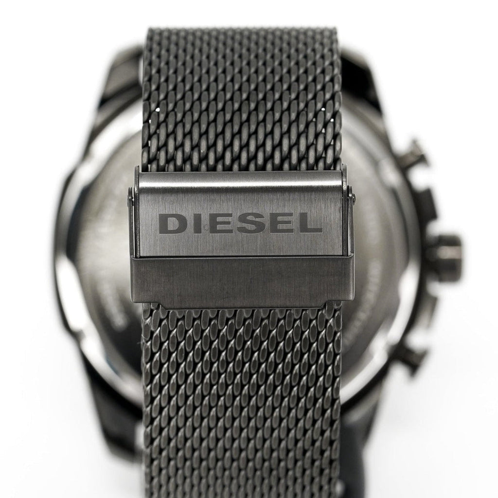 Diesel DZ4527 Mega Chief Chronograph Men's Watch – Black Dial & Black Mesh Strap
