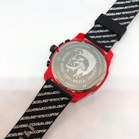 Diesel DZ4526 Mega Chief Chronograph Men's Watch – Black Dial & Red Rubber Strap
