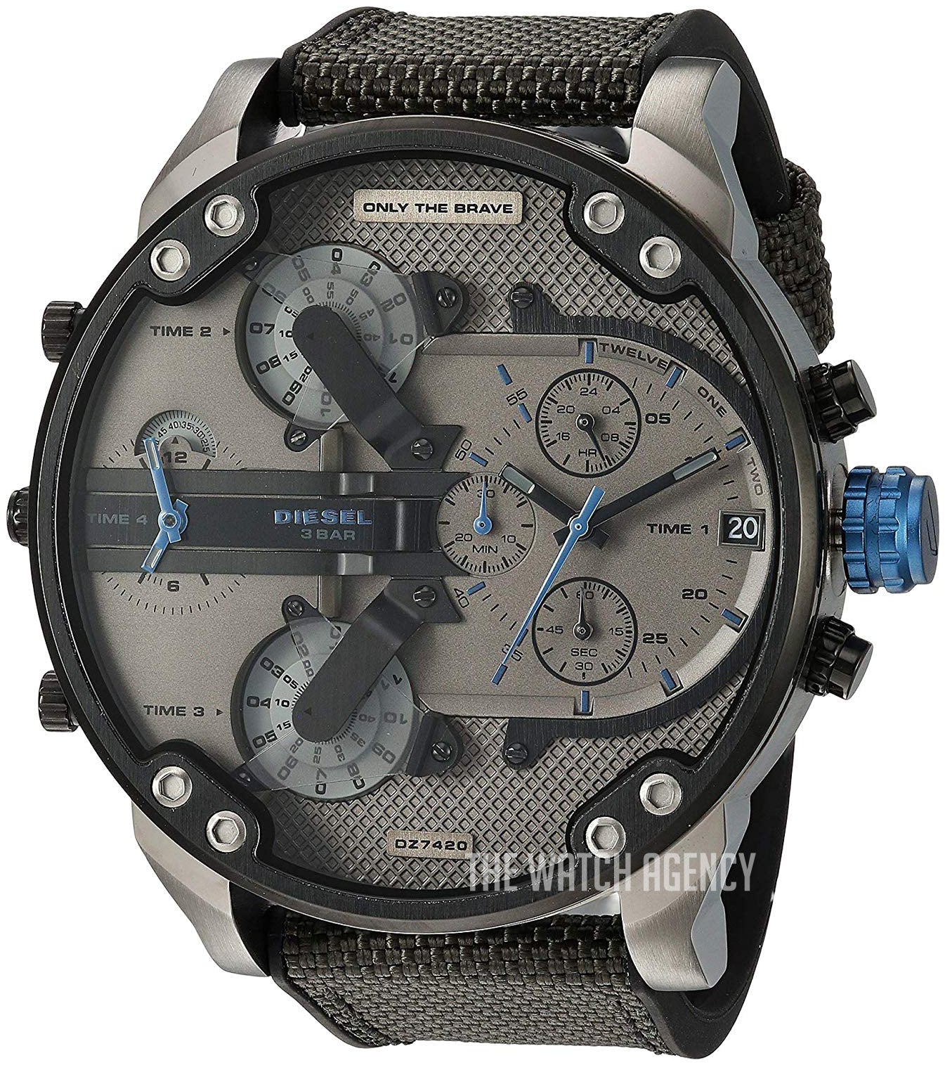 Diesel DZ7420 Mr. Daddy 2.0 Chronograph Men's Watch – Grey Dial & Black Nylon Strap
