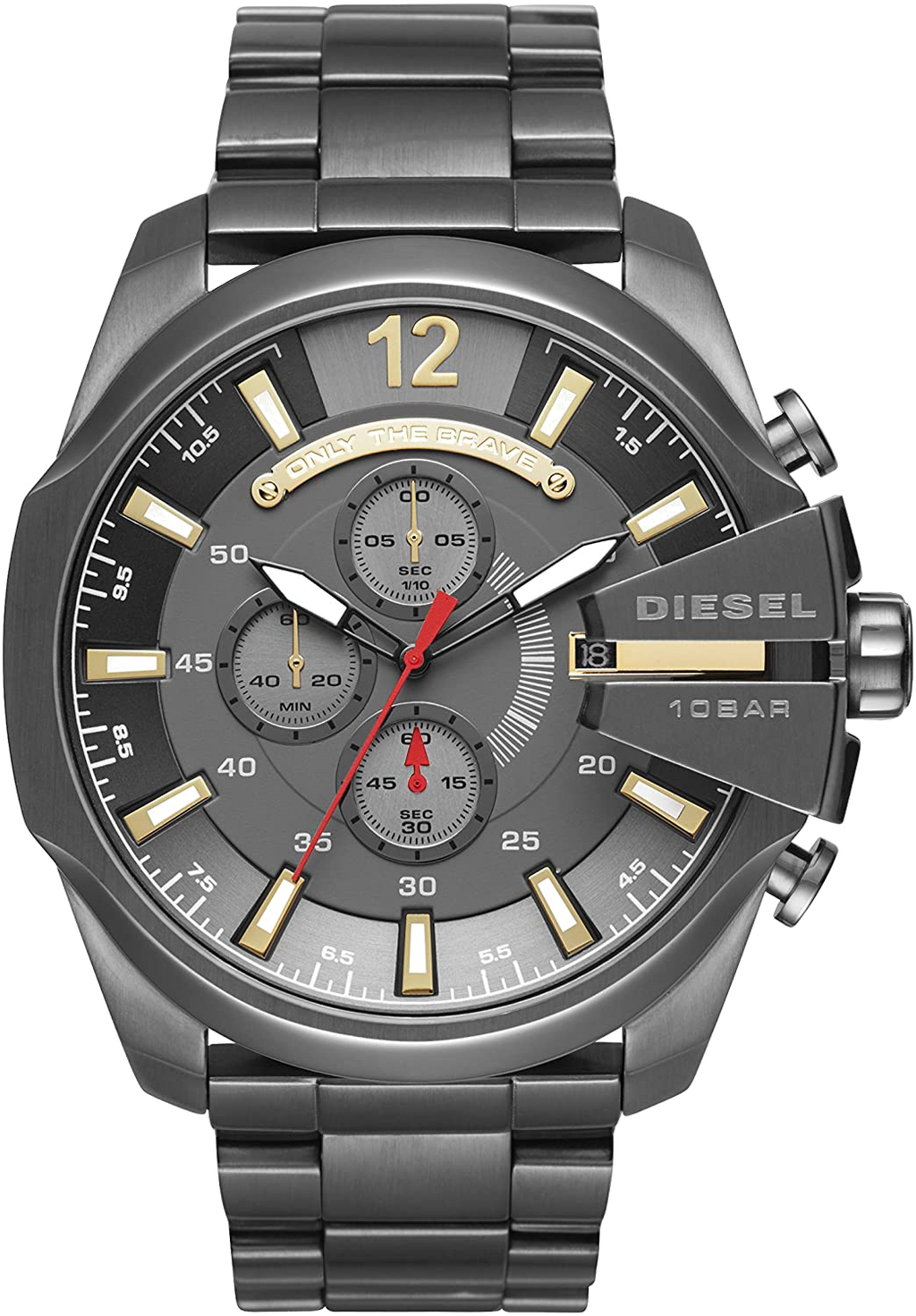 Diesel DZ4479 Mega Chief Chronograph Men's Watch – Grey Dial & Black Stainless Steel Strap