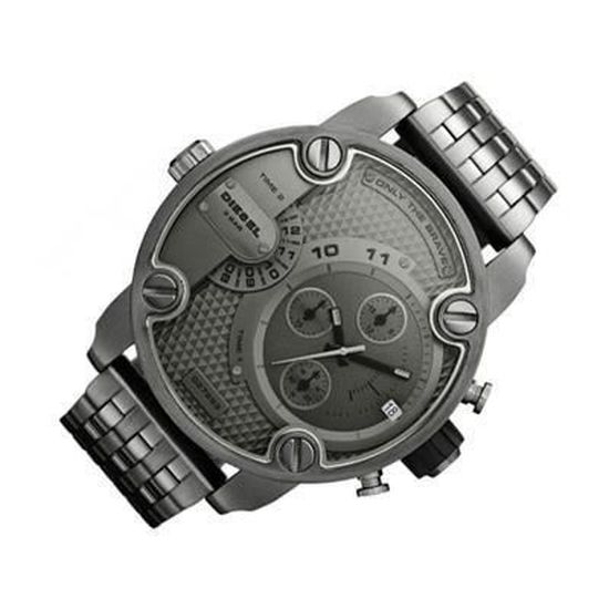 Diesel DZ7263 Little Daddy Dual Time Chronograph Men's Watch – Grey Dial & Stainless Steel Strap