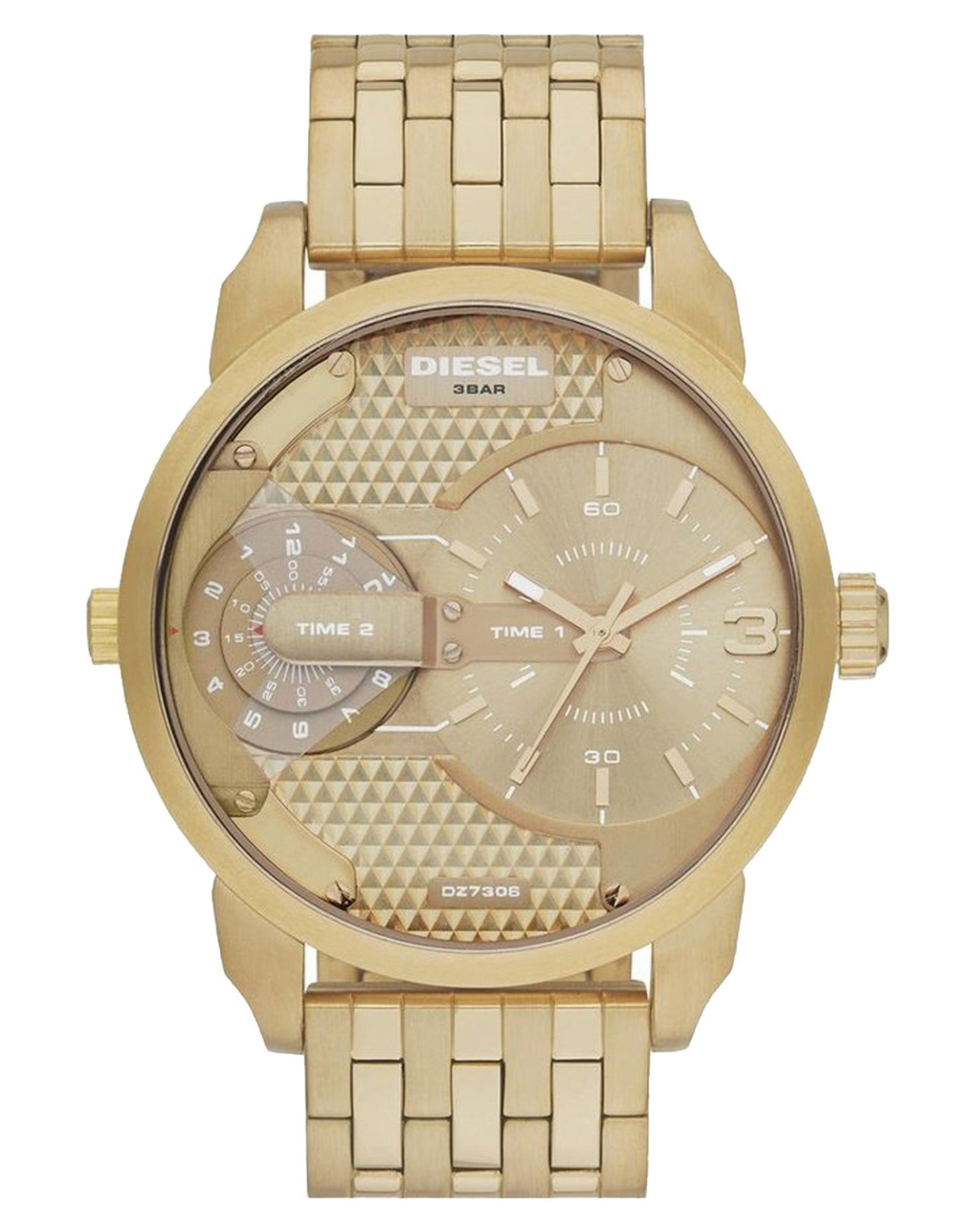 Diesel DZ7306 Mini Daddy Chronograph Men's Watch – Gold Dial & Gold Stainless Steel Strap
