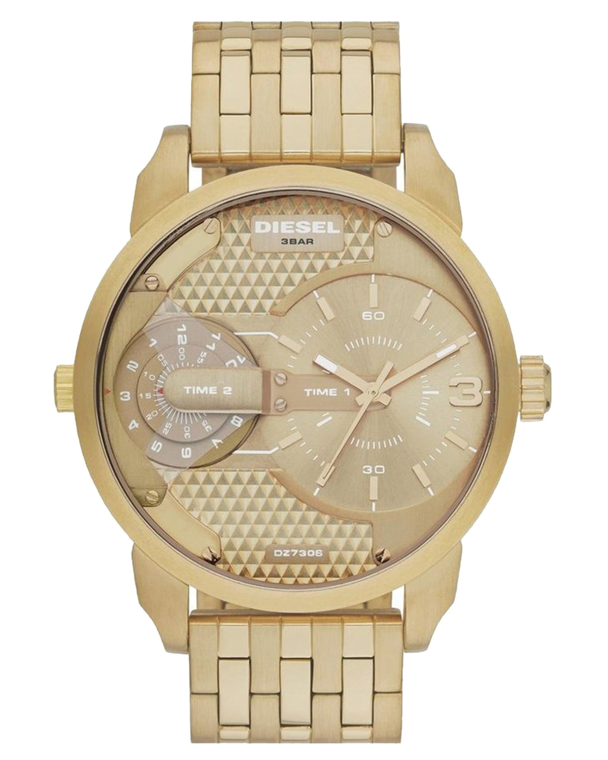Diesel DZ7306 Mini Daddy Chronograph Men's Watch – Gold Dial & Gold Stainless Steel Strap