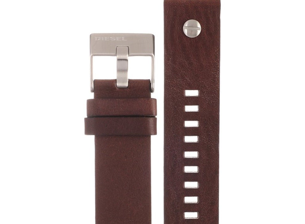 Diesel DZ7321 Mini Daddy Chronograph Men's Watch – Light Blue Dial & Brown Leather Strap