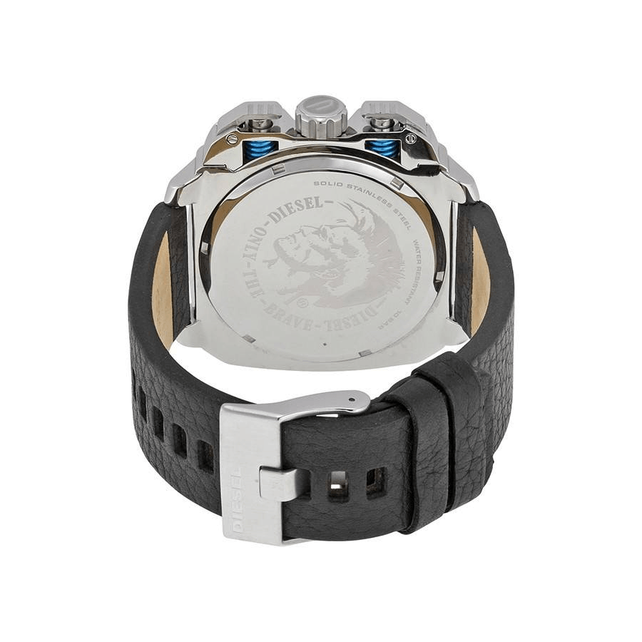 Diesel DZ7345 BAMF Chronograph Men's Watch – Black Dial & Black Leather Strap