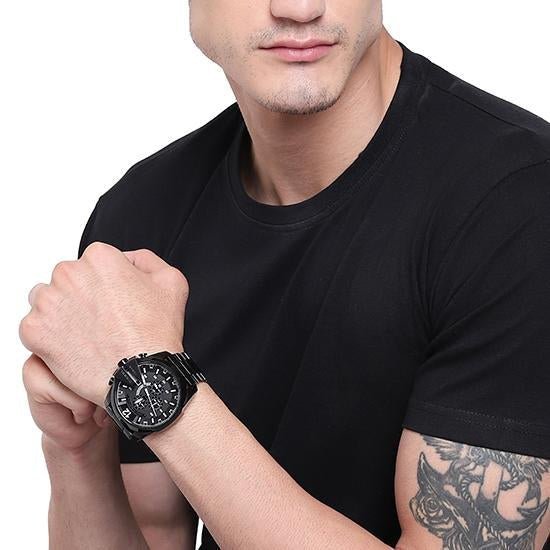Diesel DZ4283 Mega Chief Chronograph Men's Watch – Black Dial & Black Steel Strap