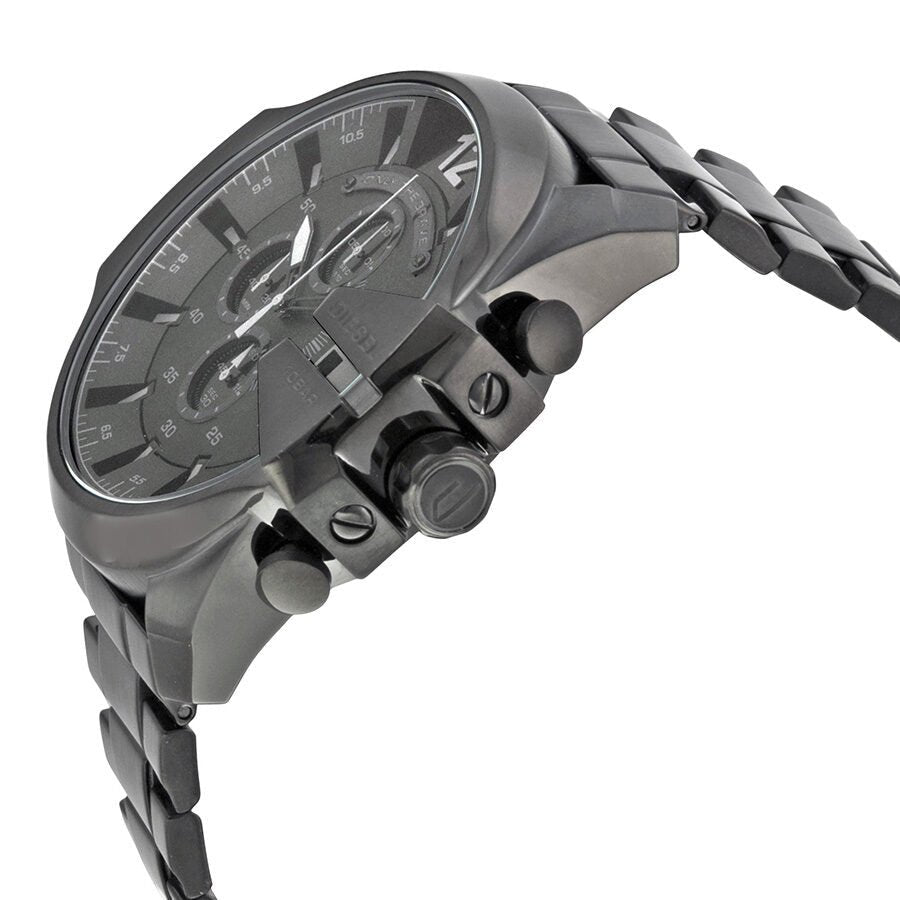 Diesel DZ4355 Mega Chief Chronograph Men's Watch – Black Dial & Black Stainless Steel Strap
