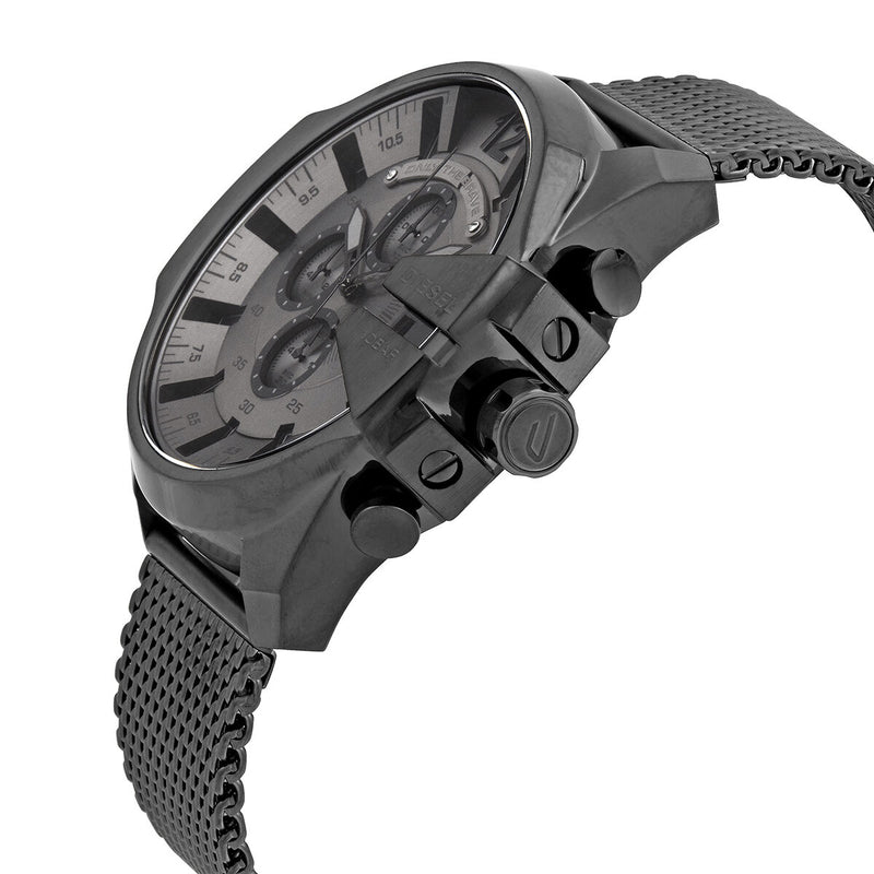Diesel DZ4527 Mega Chief Chronograph Men's Watch – Black Dial & Black Mesh Strap