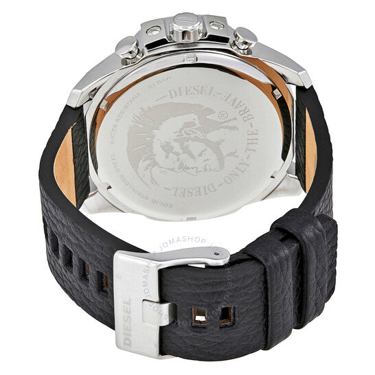 Diesel DZ4423 Mega Chief Chronograph Men's Watch – Blue Dial & Black Leather Strap
