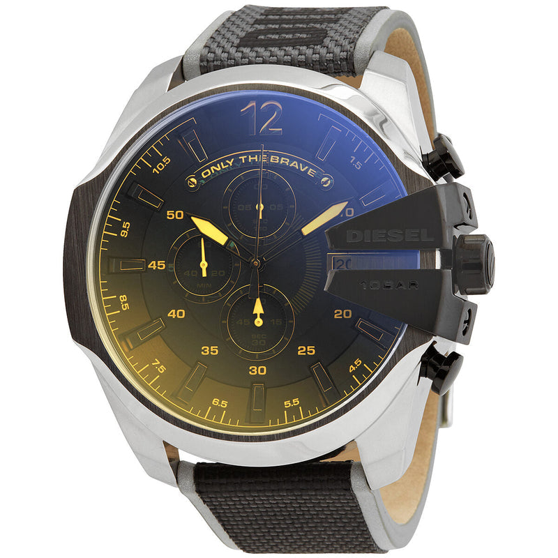 Diesel DZ4523 Mega Chief Chronograph Men's Watch – Black Dial & Grey Nylon Strap