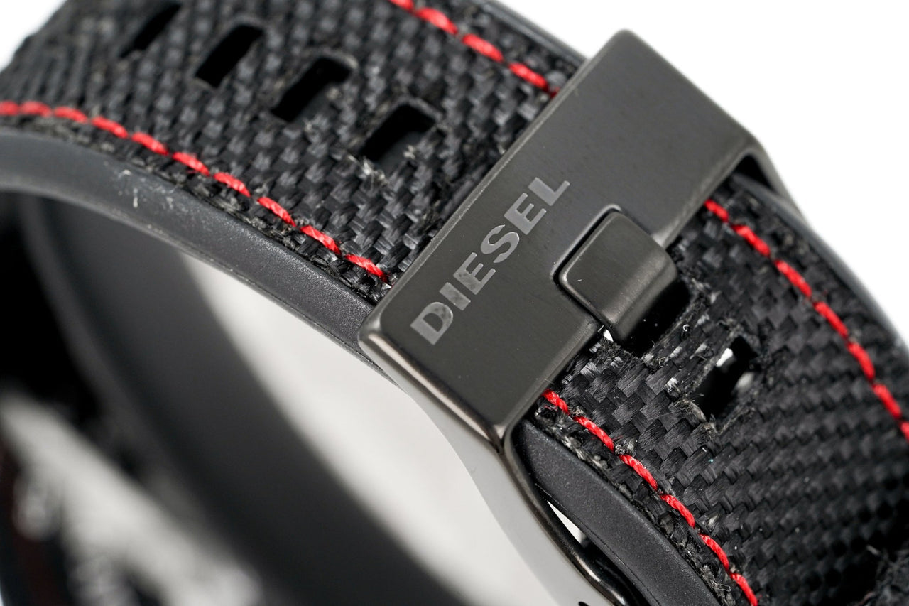 Diesel DZ4512 Mega Chief Chronograph Men's Watch – Silver Dial & Black Leather Strap