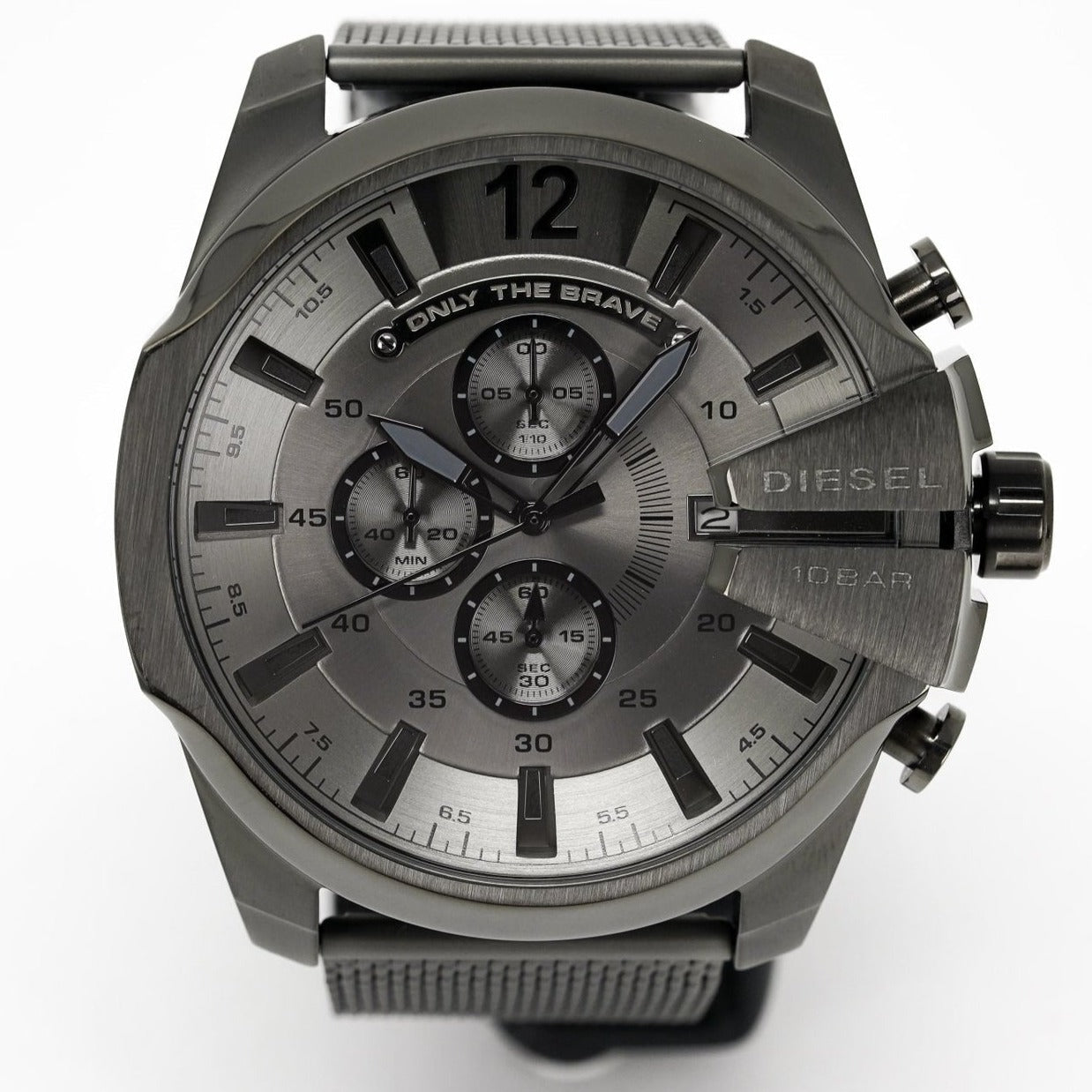 Diesel DZ4527 Mega Chief Chronograph Men's Watch – Black Dial & Black Mesh Strap