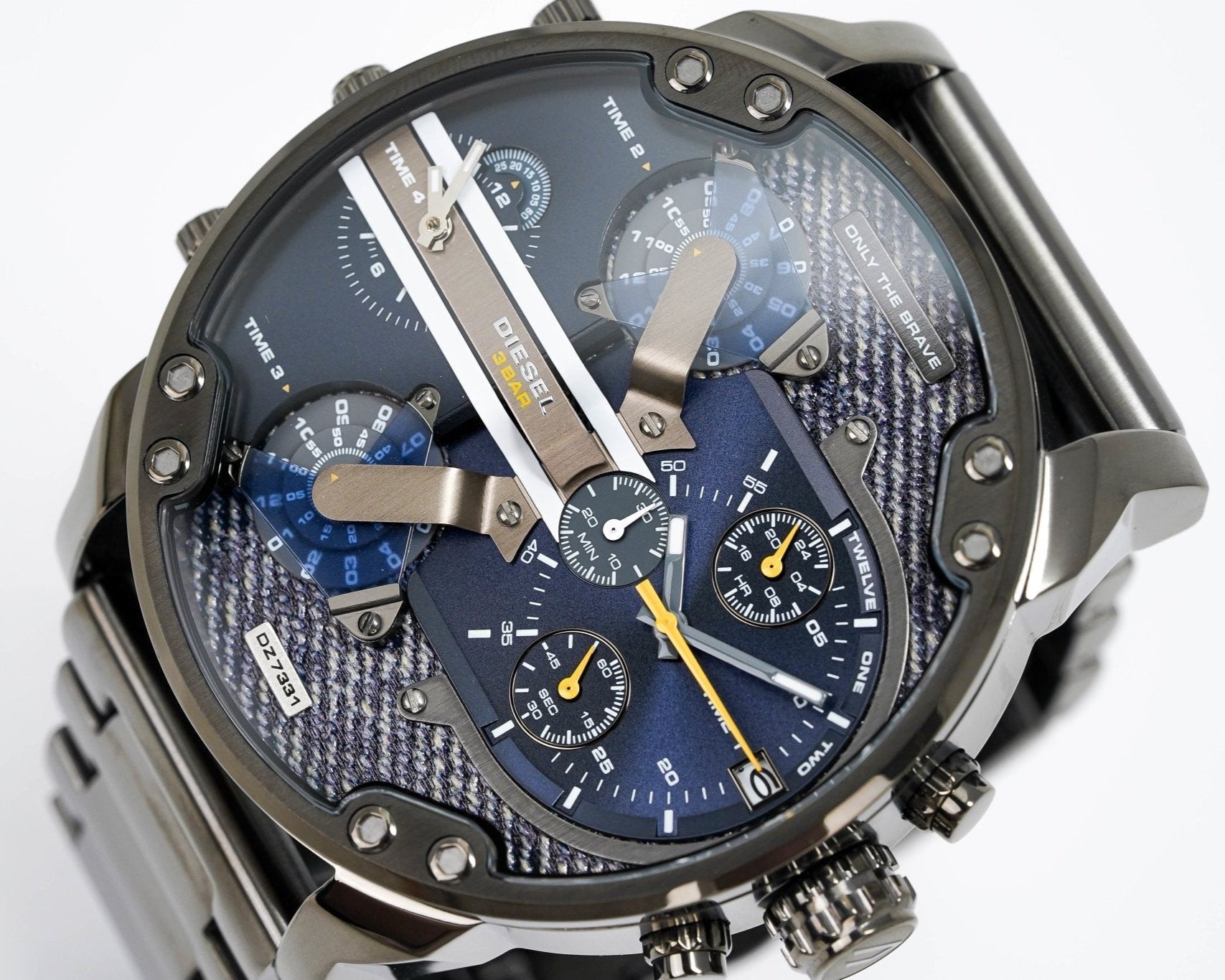 Diesel DZ7331 Big Daddy 2.0 Chronograph Men's Watch – Blue Dial & Grey Stainless Steel Strap