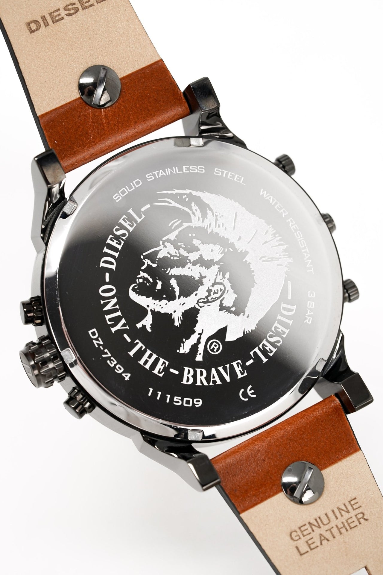 Diesel DZ7394 Mr. Daddy 2.0 Chronograph Men's Watch – Silver Dial & Brown Leather Strap