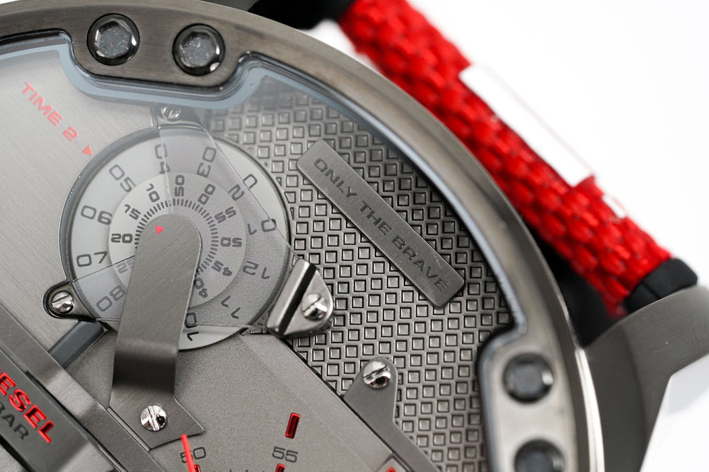 Diesel DZ7423 Mr. Daddy 2.0 Chronograph Men's Watch – Grey Dial & Red Rubber Strap