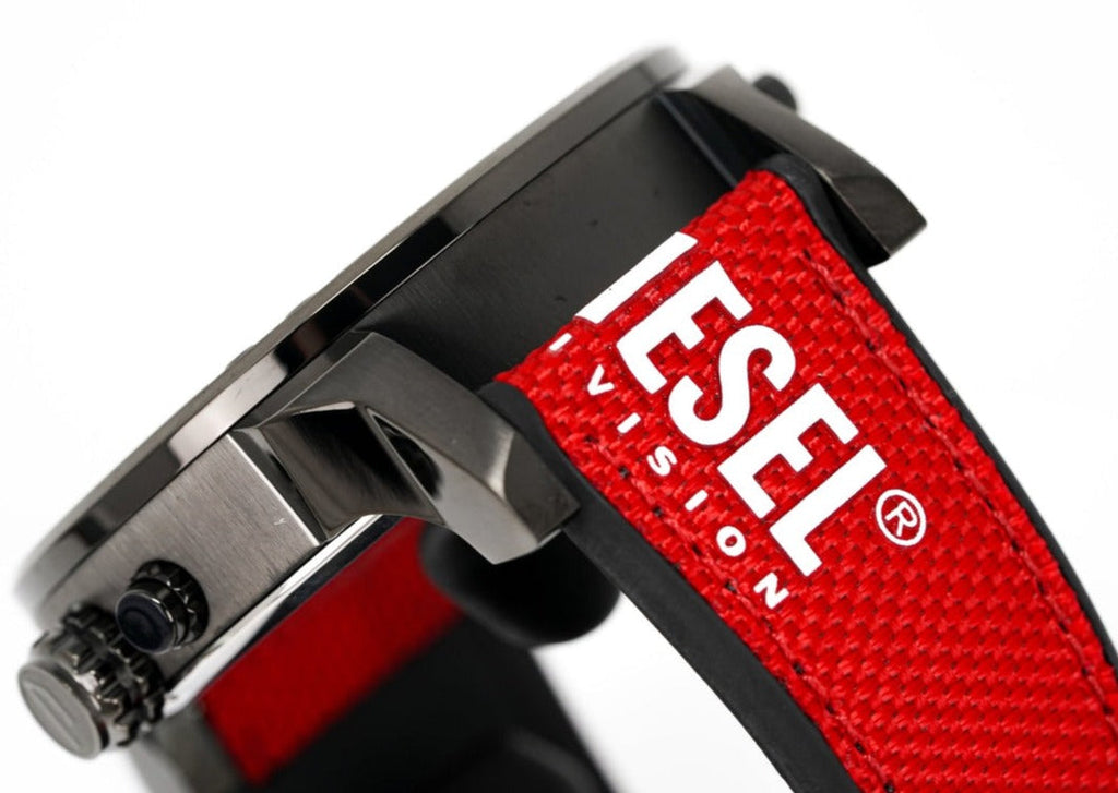 Diesel DZ7423 Mr. Daddy 2.0 Chronograph Men's Watch – Grey Dial & Red Rubber Strap