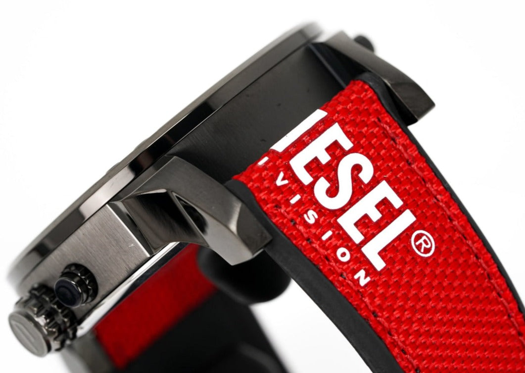 Diesel DZ7423 Mr. Daddy 2.0 Chronograph Men's Watch – Grey Dial & Red Rubber Strap