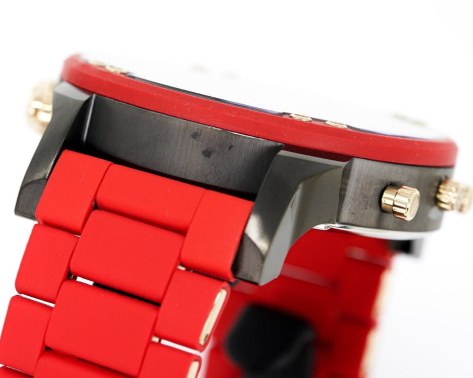 Diesel DZ7430 Mr. Daddy 2.0 Chronograph Men's Watch – Grey Dial & Red Rubber Strap