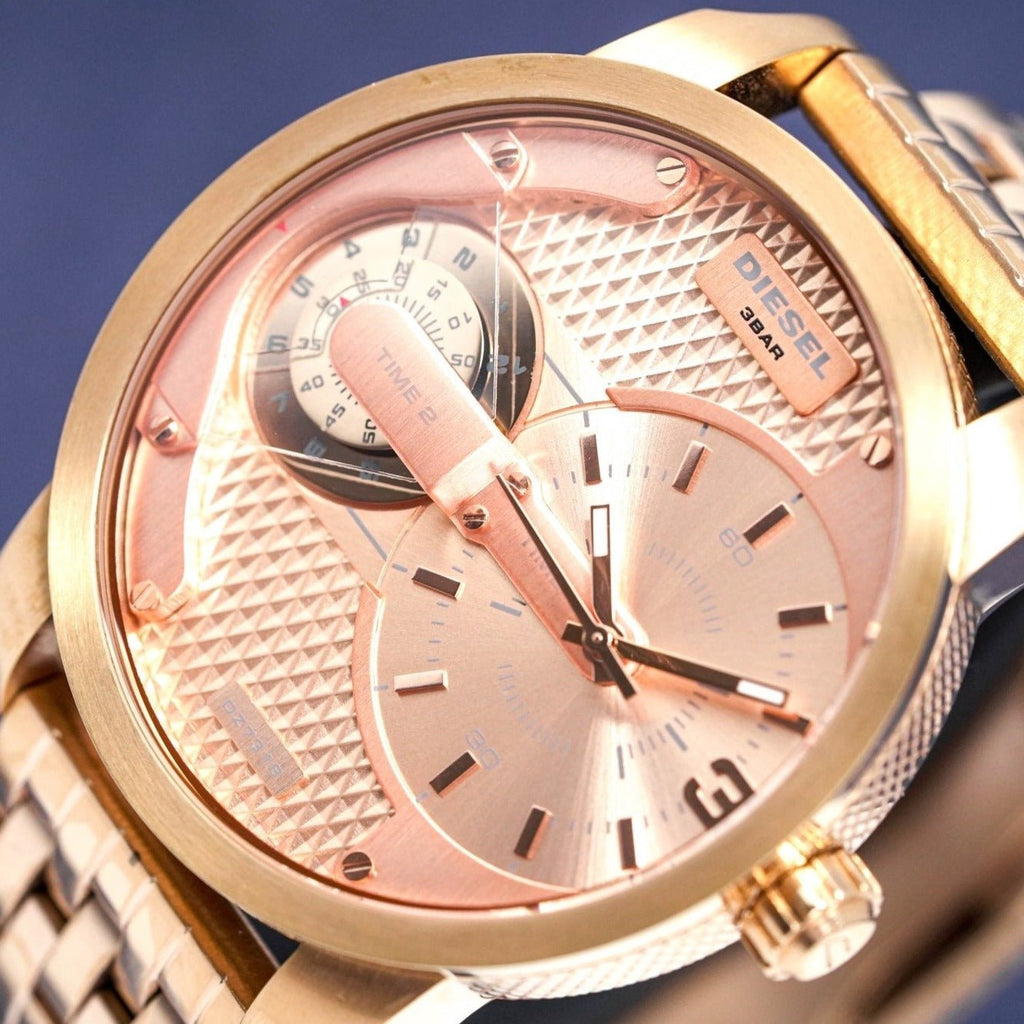 Diesel DZ7318 Mini Daddy Men's Watch – Rose Gold Dial & Rose Gold Stainless Steel Strap