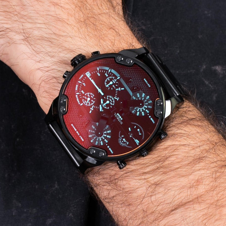 Diesel DZ7395 Mr. Daddy 2.0 Chronograph Men's Watch – Black Dial & Black Stainless Steel Strap