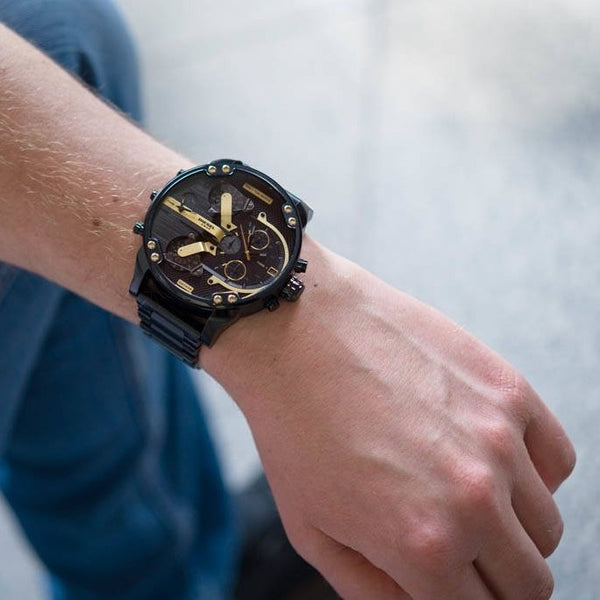 Diesel DZ7435 Mr. Daddy 2.0 Chronograph Men's Watch – Black Dial & Black Stainless Steel Strap