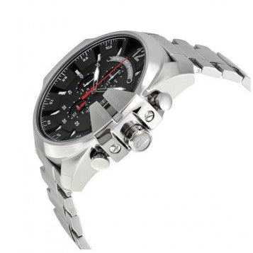 Diesel DZ4308 Mega Chief Chronograph Men's Watch – Black Dial & Silver Stainless Steel Strap