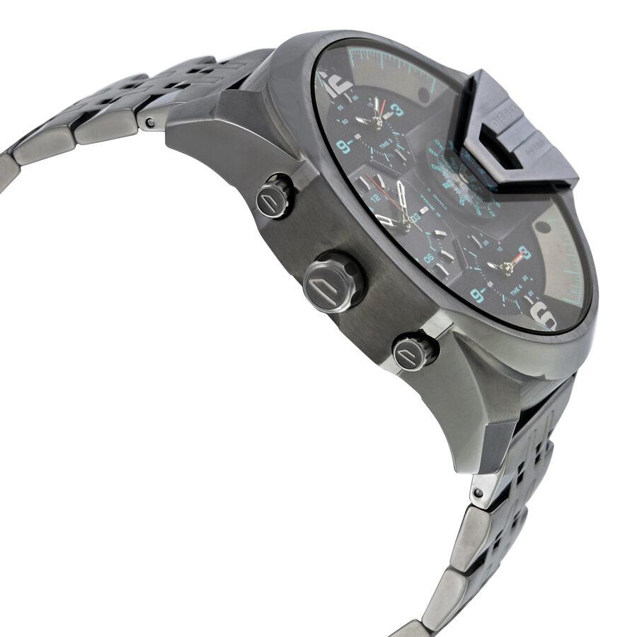 Diesel DZ7372 Uber Chief Chronograph Men's Watch – Black Dial & Grey Stainless Steel Strap