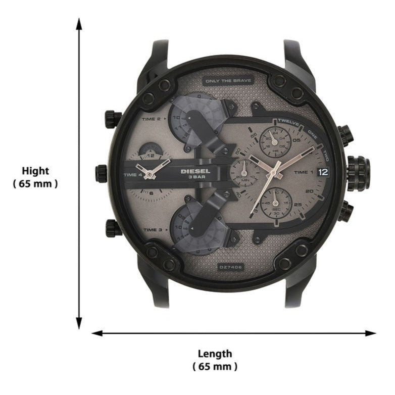 Diesel DZ7406 Mr. Daddy 2.0 Chronograph Men's Watch – Grey Dial & Brown Leather Strap