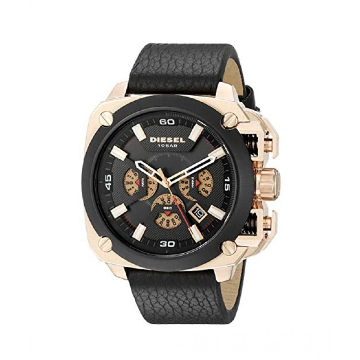 Diesel DZ7346 BAMF Chronograph Men's Watch – Black Dial & Black Leather Strap