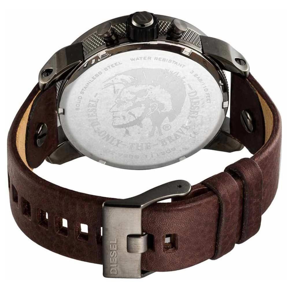 Diesel DZ7258 Little Daddy SBA Men's Watch – Grey Dial & Brown Leather Strap
