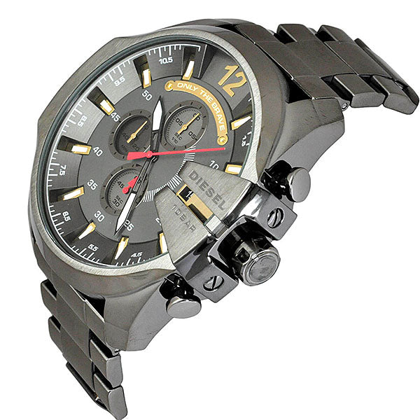 Diesel DZ4479 Mega Chief Chronograph Men's Watch – Grey Dial & Black Stainless Steel Strap