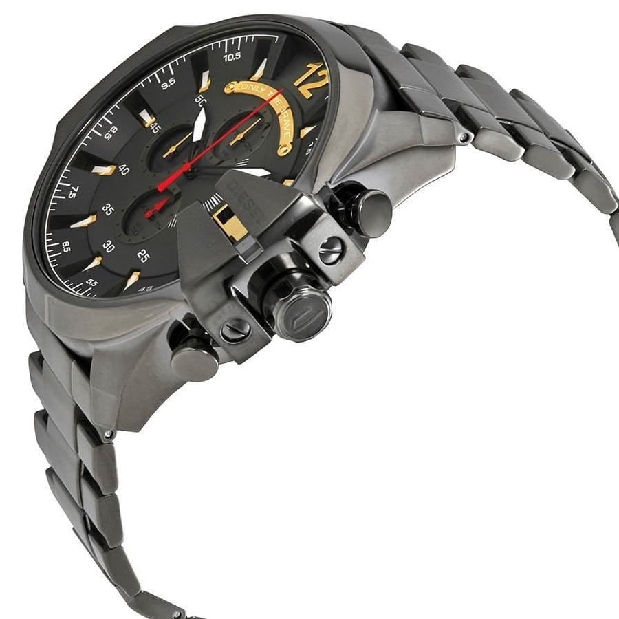 Diesel DZ4479 Mega Chief Chronograph Men's Watch – Grey Dial & Black Stainless Steel Strap