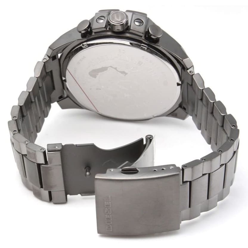 Diesel DZ4479 Mega Chief Chronograph Men's Watch – Grey Dial & Black Stainless Steel Strap