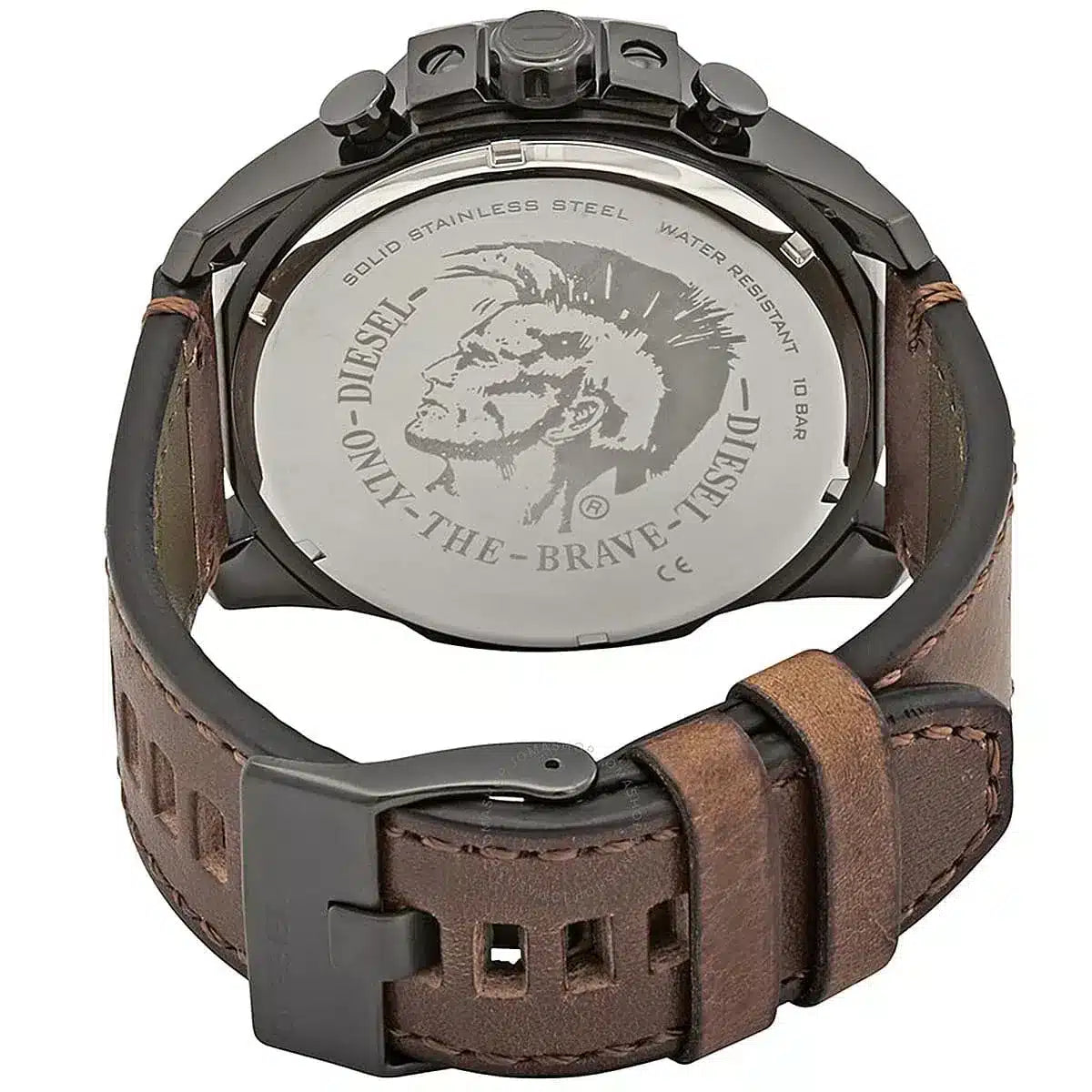 Diesel DZ4463 Mega Chief Chronograph Men's Watch – Grey Dial & Brown Leather Strap