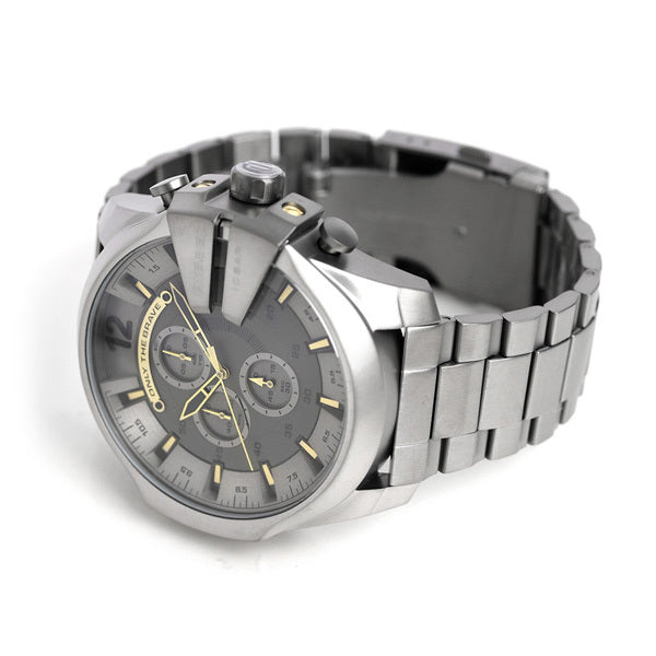 Diesel DZ4466 Mega Chief Chronograph Men's Watch – Grey Dial & Grey Stainless Steel Strap