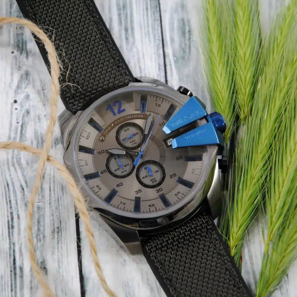 Diesel DZ4500 Mega Chief Chronograph Men's Watch – Black Dial & Black Nylon Strap