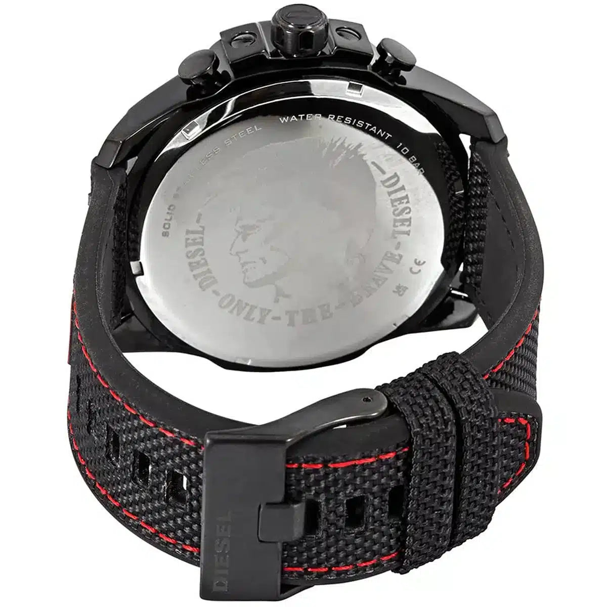 Diesel DZ4512 Mega Chief Chronograph Men's Watch – Silver Dial & Black Leather Strap