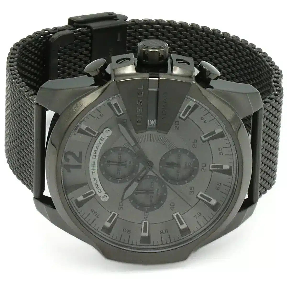 Diesel DZ4527 Mega Chief Chronograph Men's Watch – Black Dial & Black Mesh Strap