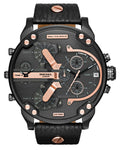 Diesel DZ7350 Mr. Daddy 2.0 Chronograph Men's Watch – Black Dial & Black Leather Strap