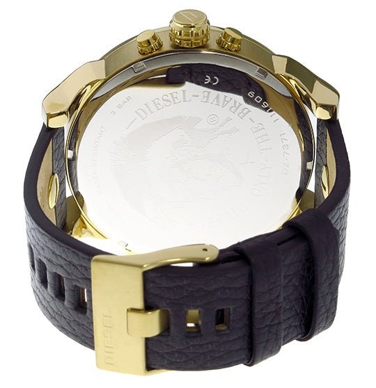 Diesel DZ7371 Mr. Daddy Chronograph Men's Watch – Black Dial & Black Leather Strap