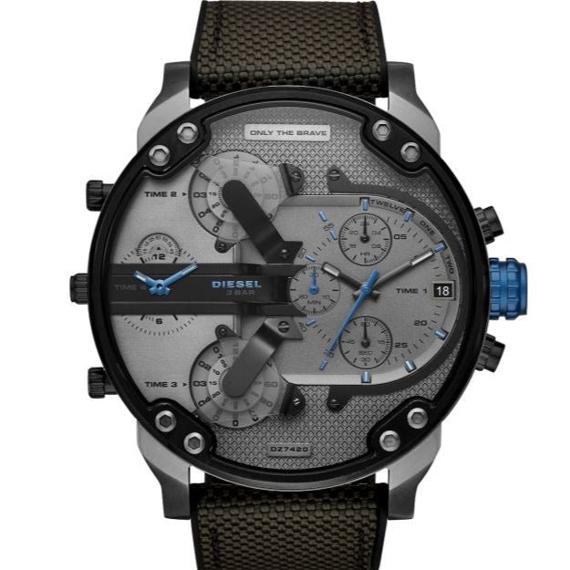 Diesel DZ7420 Mr. Daddy 2.0 Chronograph Men's Watch – Grey Dial & Black Nylon Strap