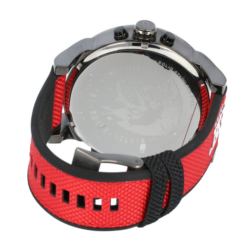 Diesel DZ7423 Mr. Daddy 2.0 Chronograph Men's Watch – Grey Dial & Red Rubber Strap