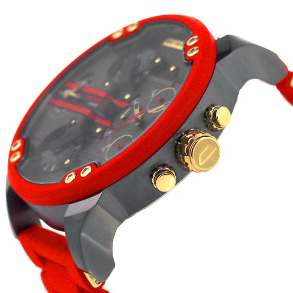 Diesel DZ7430 Mr. Daddy 2.0 Chronograph Men's Watch – Grey Dial & Red Rubber Strap