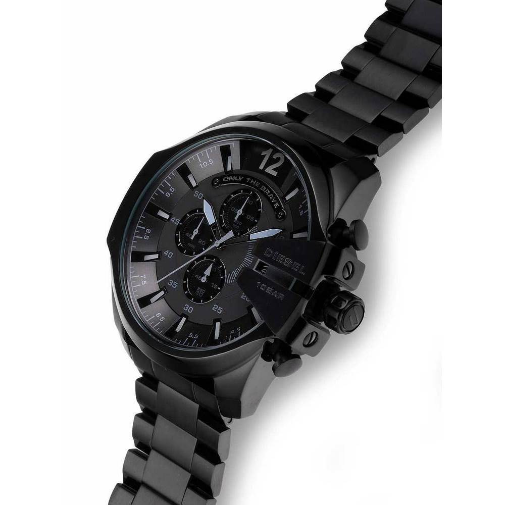 Diesel DZ4355 Mega Chief Chronograph Men's Watch – Black Dial & Black Stainless Steel Strap