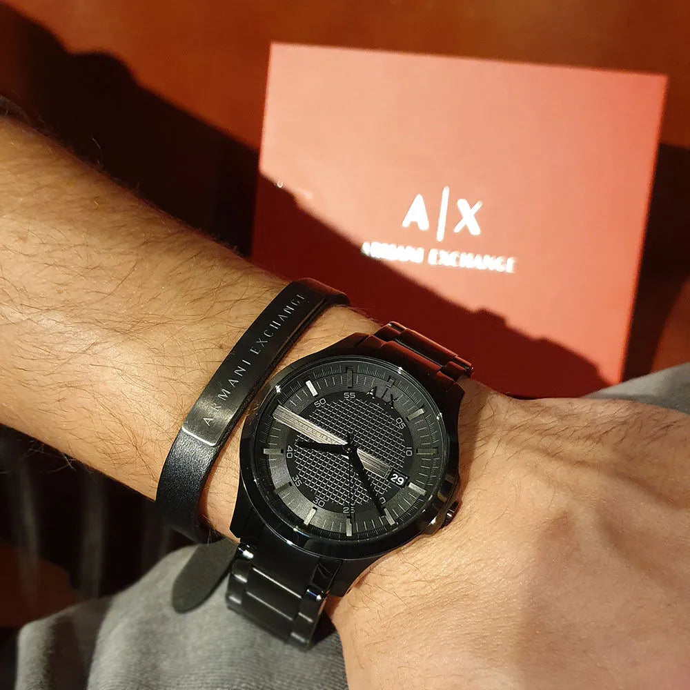 Armani Exchange Hampton AX7101 Men's Watch – Black Dial with Black Stainless Steel Bracelet