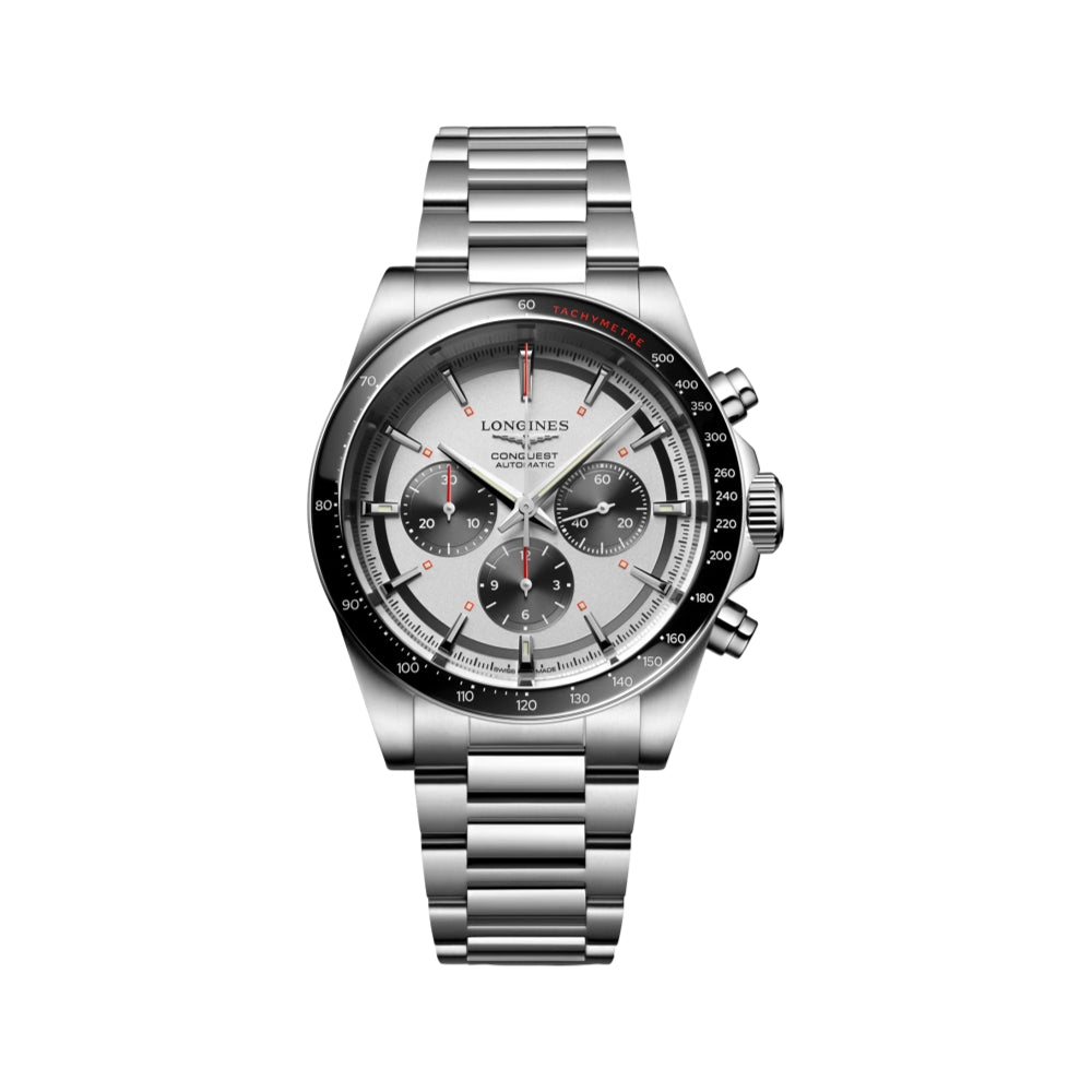 longines Conquest Automatic Chronograph 42mm - Silver on Bracelet