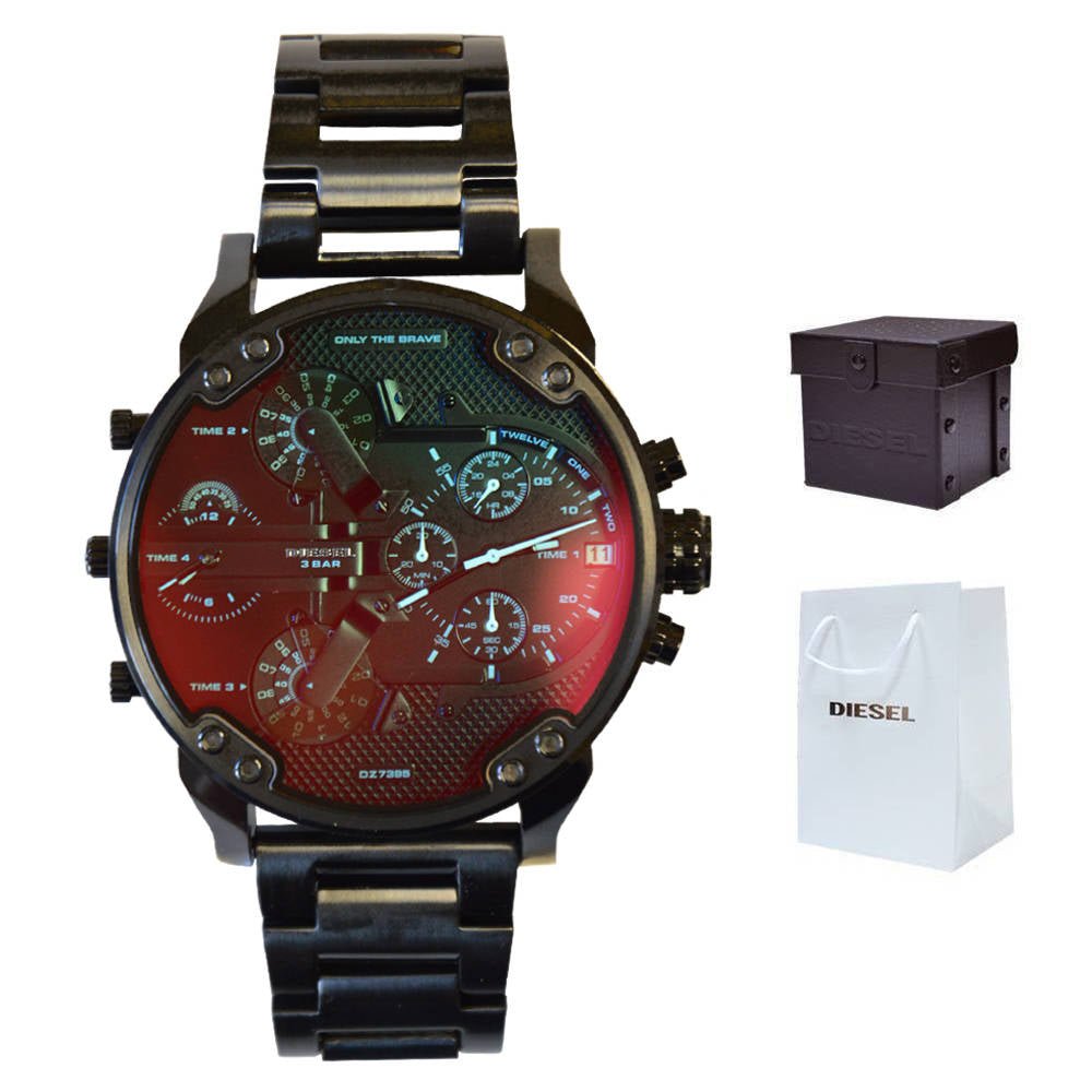 Diesel DZ7395 Mr. Daddy 2.0 Chronograph Men's Watch – Black Dial & Black Stainless Steel Strap
