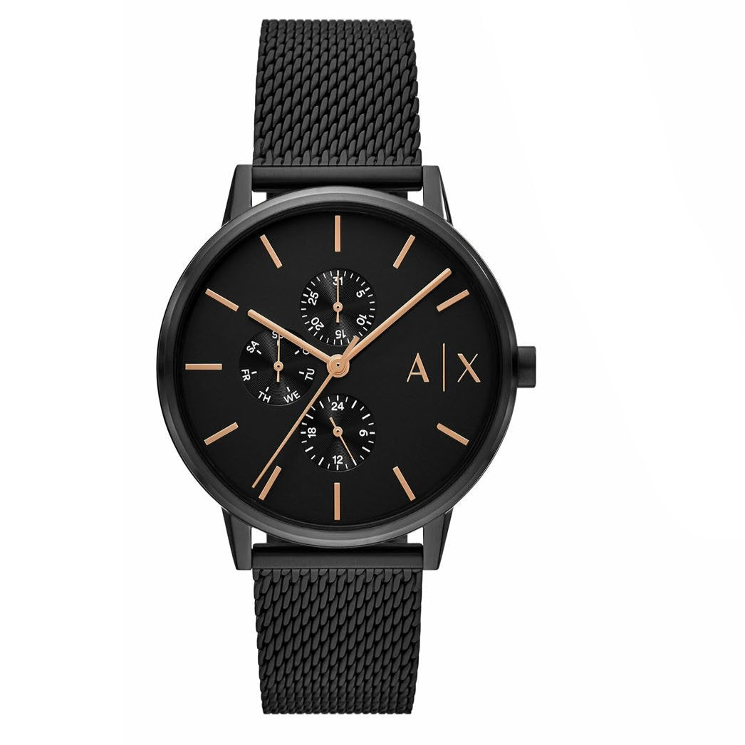 Armani Exchange Cayde AX2716 Men's Chronograph – Black Dial with Black Mesh Stainless Steel Strap
