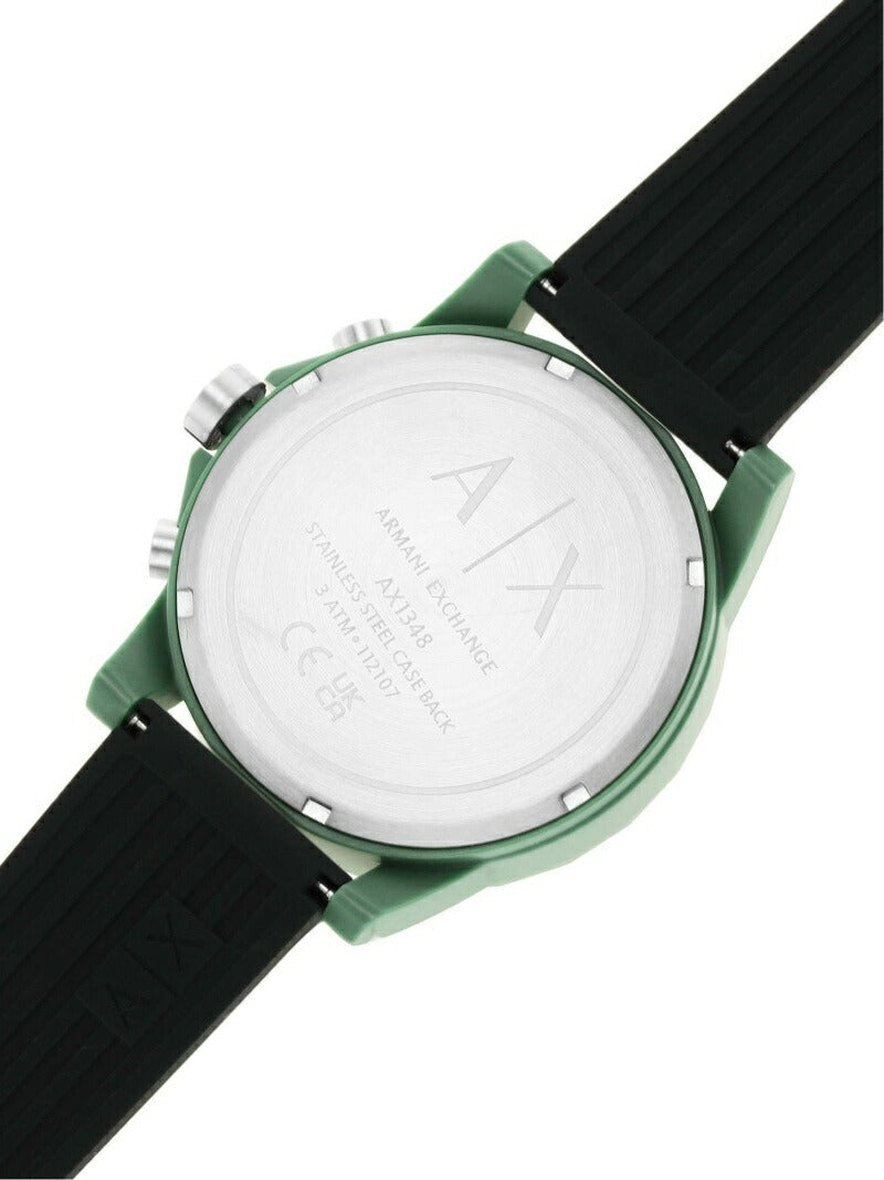 Armani Exchange Outerbanks AX1348 Men's Chronograph Watch – Black Dial with Black Silicone Strap