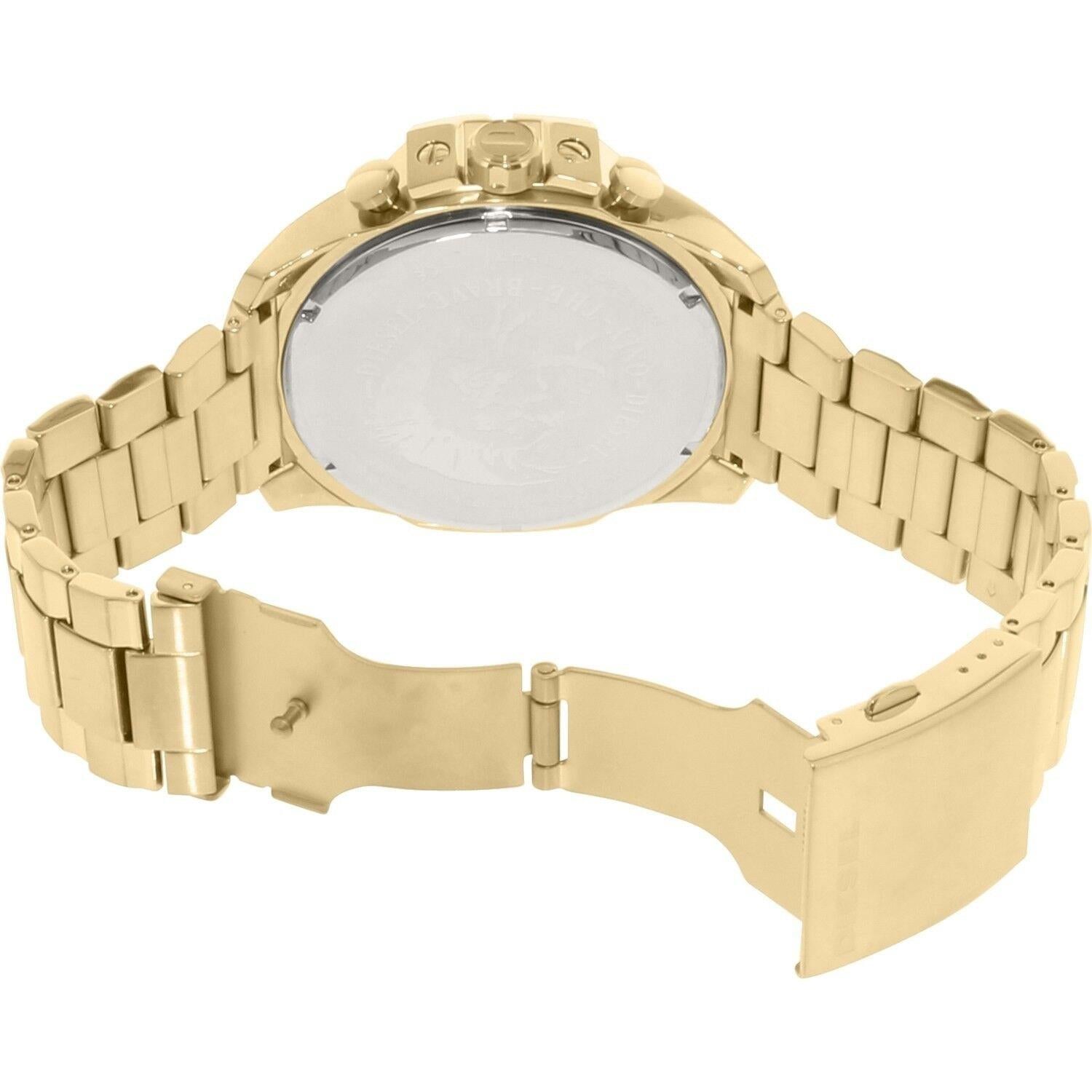Diesel DZ4360 Mega Chief Chronograph Men's Watch – Gold Dial & Gold Stainless Steel Strap
